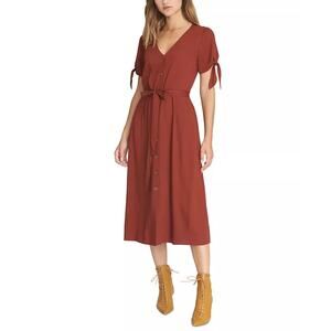 Sanctuary Rust Orange Can't Get Enough Midi Dress XL